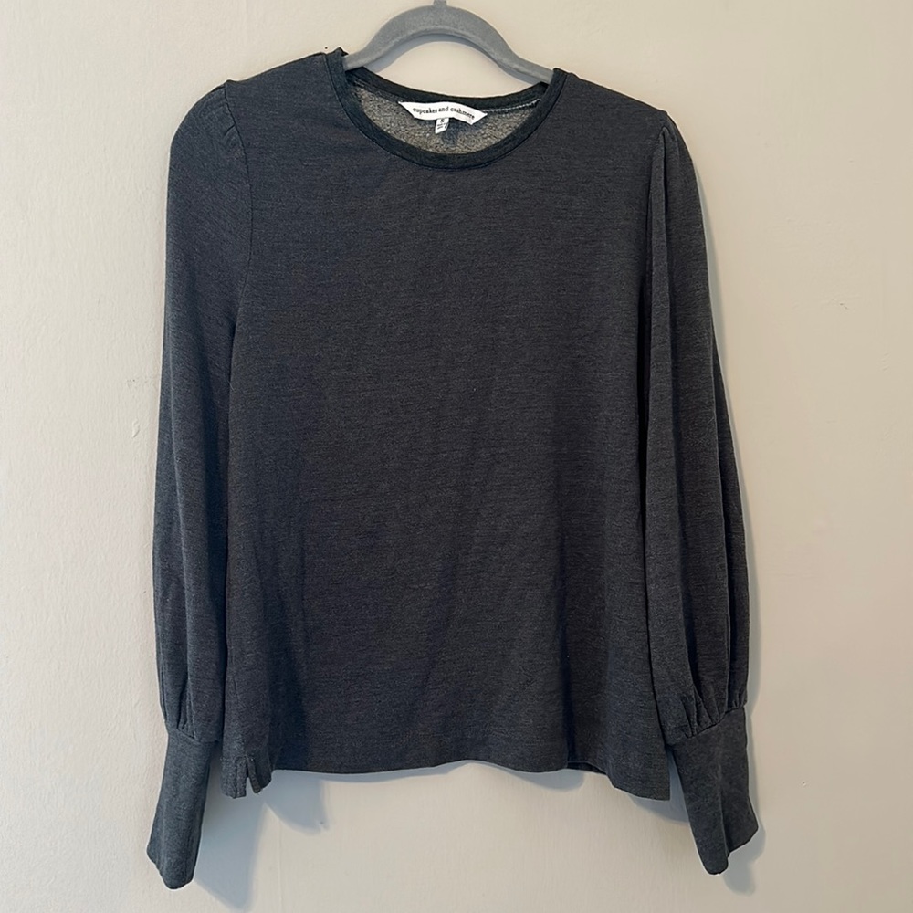 Gray sweater. Very comfortable.